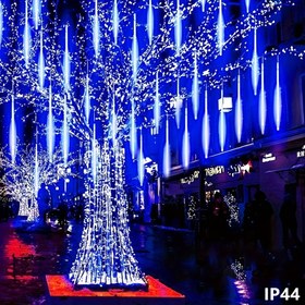 Resim 1 adet LED USB Meteor Yağmur Işığı, Veranda Peyzajı için Dış Mekan Bahçe Işığı, Çadır Çit Sokak Alışveriş Merkezi Şükran Günü, Noel, Cadılar Bayramı, Düğün, Yılbaşı Ağacı Süslemesi 