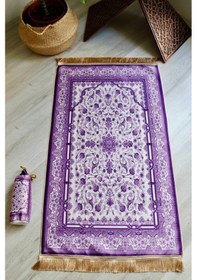 Resim Gülhan Desenli Ipek Dokulu Keseli Seccade S1028 Mor Renk Mor 