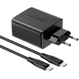 Resim Acefast Duvar Şarj Cihazı USB-C 65W + USB-C 20W + USB-A 18W Çıkış Type-C PD65W Siyah Renk A13 
