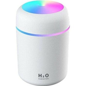 Resim Humidifier Hava Nemlendirici USB Buhar Makinesi Işıklı Oda Araç Aroma Difüzörü H2O - Beyaz 