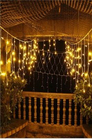 Resim SARFEX STORE Dekoratif Saçak Led 4 Metre 16 Saçaklı Işık Ip Perde Sarkıt Yılbaşı Süs Işık Fişli 