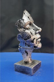 Resim Özel Tasarım Dekoratif Yüz Heykel Biblo Ev Dekor & Hediyelik Aksesuar 25 Cm Gümüş 