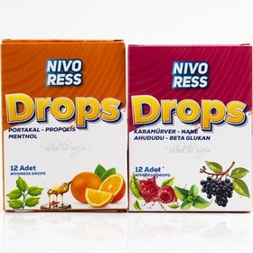 Resim Nivoress Drops Karamürver Nane Ahududu Beta Glukan - Portakal Propolis Menthol 24 Adet 