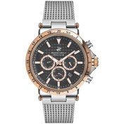 Resim Beverly Hills Polo Club BP3144X.560 Erkek Kol Saati | 44 mm Gümüş Hasır Kordon, Rose Gold Detaylar, 