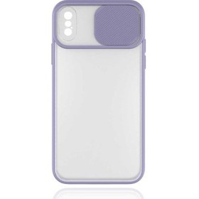 Resim Apple iPhone Xs 5.8 Uyumlu Kılıf Kayar Sürgülü Lens Koruma Sliding Lens Protective Case 