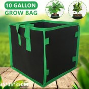 Resim 1 adet 10 Galon Kare Non-Woven Kumaş Bitki Yetiştirme Çantası, Siyah ve Yeşil Felt Kenarlı, Çağdaş Stil, İç ve Dış Mekan Bitki Yetiştirme, Bonsai Ağaçları, Bahçe Geliştirme, Bitki Yetiştirme Çantası 