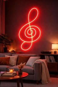 Resim Neon LED Şerit 5 Metre Kırmızı DC 12V IP65 Dış Mekân Uyumlu Esnek Aydınlatma 