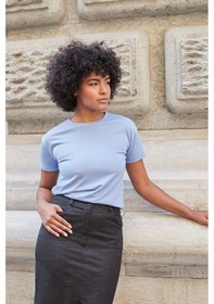 Resim Jument Kadın Sıfır Yaka Kırışmaz Span Karışımlı Şık Kısa Kol Likralı T-shirt Bluz-açık Mavi A.mavi 