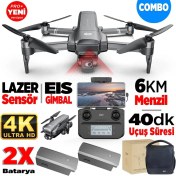 Resim SJRC F22 S2 Pro+ Combo 4K Kameralı Drone Seti - 2Batarya+6KM Menzil+Çarpışma Sensörü+40 Dakika Uçuş Süresi+Çanta+EIS Gimbal 