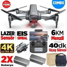 Resim SJRC F22 S2 Pro+ Combo 4K Kameralı Drone Seti - 2Batarya+6KM Menzil+Çarpışma Sensörü+40 Dakika Uçuş Süresi+Çanta+EIS Gimbal 