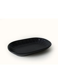 Resim Keramika Mat Siyah Badem Kayık Tabak 25 Cm 2 Adet 956 