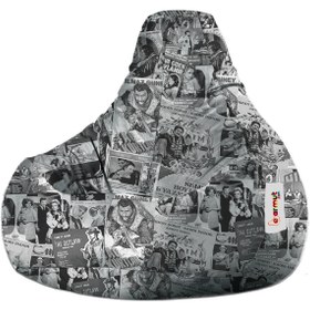 Resim earmut Damla Xl Premium Tasarım Yeşilçam Desenli Armut Koltuk 