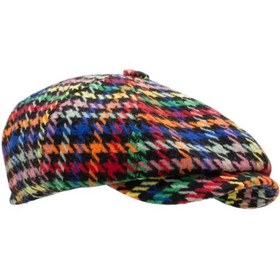 Resim Erkek Kazayağı Desenli Çok Renkli Kasket Şapka Fötr Cp224-r Çok Renkli 
