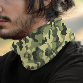 Resim Hediyemen Yeşil Kamuflaj Motorcu Boyunluk Maske Bandana 