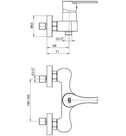Resim Gpd Duş Bataryası Atros Mdb65 Krom 