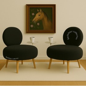 Resim BEYLERBEYİ Berjer , Çay Seti,peluş Kumaş,yuvarlak Gürgen Sırtlı,koltuk Takımı, Ikili Koltuk,dekoratif Berjer 