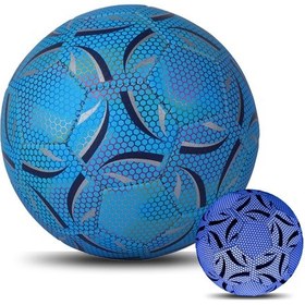 Resim Fosenze Gece Parlayan 5 No'lu Futbol Topu + Pompa Ve Ağ Mavi 