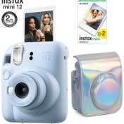 Resim Fujifilm Instax Mini 12 Mavi Fotoğraf Makinesi-20'li Film ve Parlak Kılıf Seti 