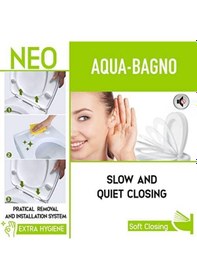 Resim Bagno, Neo Klozet Kapağı, Beyaz, Yavaş Kapanan, Pp Siyah 