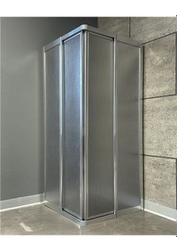 Resim Teknesiz Kare Duşakabin Mika Plastik Camlı Gümüş 