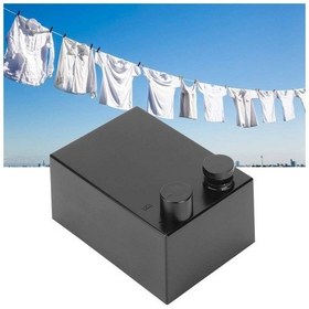 Resim Buffer Teleskopik Çamaşır Kurutma Askısı, Pratik Geri Çekilebilir Çamaşır İpi Siyah 