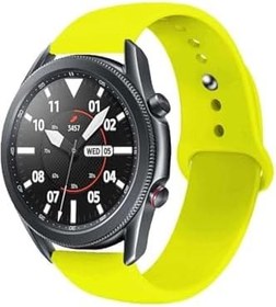 Resim bbtech Samsung Galaxy 3 45mm / Galaxy 46mm / Gear S3 22mm Standart Silikon Kordon Klasik Kayış Esnek 22 mm;Sarı 