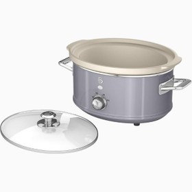 Resim Retro 3,5L Yavaş Pişirici, Seramik Yapışmaz Kap, 3 Sıcaklık Ayarı, 200 W, Vintage Tasarım - Bej 