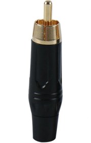 Resim Sones Saf Bakır Lehimli Rca Erkek Ses/video Fişi Av Lotus Konnektörüyle Birlikte Siyah 
