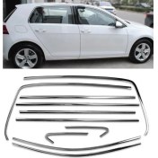 Resim Vw Golf 7 - 7,5 2013-2023 Cam Çerçevesi Kenar Çıtası Krom Tamtur Uyumlu Full Set 