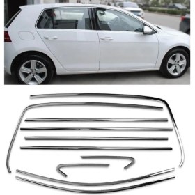 Resim Vw Golf 7 - 7,5 2013-2023 Cam Çerçevesi Kenar Çıtası Krom Tamtur Uyumlu Full Set 