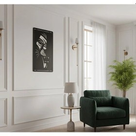 Resim Kükreyen Aslan Metal Duvar Tablosu - Lazer Kesim King Aslan Dekoru 