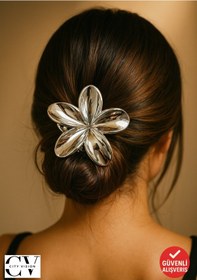 Resim Gümüş Renk Lotus Toka 7 Cm Çok Renkli 