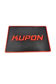 Resim BsElektronik Kupon Kaydırmaz Torpido Pedi - Kupon Kırmızı Yazılı Siyah Kaydırmaz Ped 