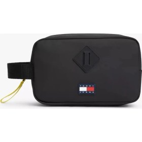 Resim Tommy Hilfiger Erkek Kalın Kısa Kulp Deri Fermuar Kapama Siyah El Çantası AM0AM14218-BDS 