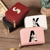 Resim 1 Adet Kadın/Kız Çantası Cüzdan - Sevimli Tavşan & Çiçek Desenli A-Z Harfler, Çok Bölmeli Fermuarlı Kredi Kart Organizatörü, Hafif ve Kompakt Kızlar, Gençler için Günlük Kullanım, Okul, Seyahat - Doğum Günü Hediyesi Fikri, Eğlenceli Harf Tasarımı, Dayanıklı Fermuar, Kaliteli İşçilik 