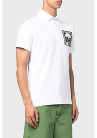 Resim Versace Jeans Couture Erkek Polo Yaka T Shirt 74gagt15 Cj02o 003 Beyaz 
