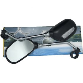 Resim Bisiklet Aynası Metal Arka Kısmı Reflektörlü Siyah 
