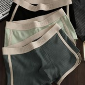 Resim Erkek Boxer Külotlar - Nefes Alabilir Düşük Bel Yumuşak Fit Beyaz/Gri/Bej/Lacivert/Siyah/Pembe - Çok Renkli Seçenekler (Bej Gösterilmiştir) - Makinede Yıkanabilir Günlük & Resmi Erkek Külotları 