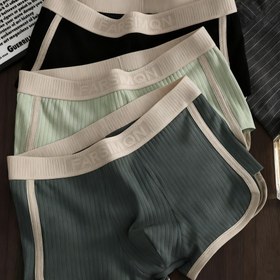 Resim Erkek Boxer Külotlar - Nefes Alabilir Düşük Bel Yumuşak Fit Beyaz/Gri/Bej/Lacivert/Siyah/Pembe - Çok Renkli Seçenekler (Bej Gösterilmiştir) - Makinede Yıkanabilir Günlük & Resmi Erkek Külotları 