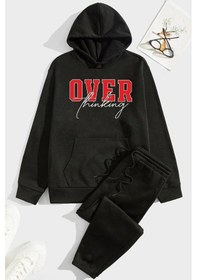 Resim Uyguntarz Unisex Over Thinking Eşofman Takımı Siyah 