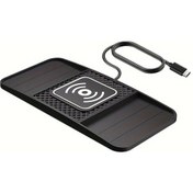Resim Turcoshop11 Type C Port 15w Kablosuz Araba Sarj Cihazi Qi Hizli Sarj Pedi Yamulmaz İpdone Uyumlu Samsung Icin 