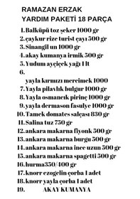 Resim Ramazan Erzak Yardım Paketi Kumanya Kolisi Kahvaltı Ve Sahur Seti Toplam 33 Parça 