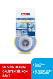 Resim Tesa Boru Hortum Sızdırmazlık Tamir Bandı, Silikon, Şeffaf, 3m X 25mm 