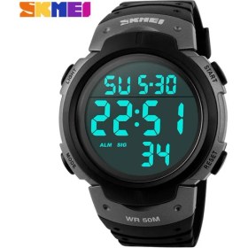 Resim Hanyang Gri LED Dijital Askeri Izle Erkekler 50 M Dalış Yüzmek Elbise Spor Saatler Moda Açık Kol Saatleri Adam Relogio Masculino Skmeı 2018 (Yurt Dışından) 