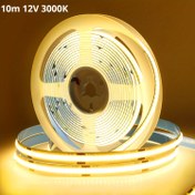 Resim QinHoLy 10m COB Şerit Işık, 320LEDs/m, 8mm, Şarj Edilmez, LED, Düğme Kontrolü, Pil Olmadan, Dış Mekan Kullanımı İçin 