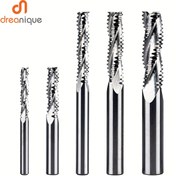 Resim 1 adet 3 Flüt Katı Karbür Pürüzlendirme Freze 4mm-12mm Shank Ahşap İşleme Sloting CNC Pürüzlendirme Spiral Bit Uç Freze 