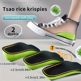 Resim Kemer Destekli EVA Hafıza Köpük Tabanlıklar - Yumuşak Tasarım, Çift Katmanlı, Kalınlık 1.5cm/0.59in, 2.5cm/0.98in, 3.5cm/1.38in - Erkek ve Kadın Günlük Ayakkabıları ile Sneakerlar için Uygun, Rahat Ayakkabı Aksesuarları | Yumuşak Ayakkabı İçlikleri | EVA Malzeme Tabanlık 