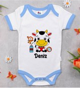 Resim Bitmeyenkartus Bk Kids Kişiye Özel Mavi Bebek Body Zıbın - Model 167 Çok Renkli 