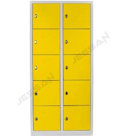 Resim Jessan Ofis 10 Gözlü Öğretmen Dolabı Gri Sarı 