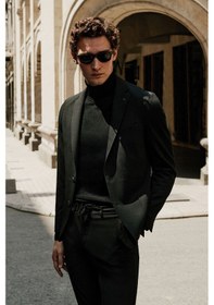 Resim AC&Co / Altınyıldız Classics Erkek Slim Fit Dar Kesim Mono Yaka Casual Ceket Siyah 